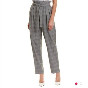 BCBG MAX AZRIA Houndstooth Paperbag Waist Trouser